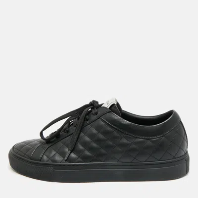 Le Silla Size 37 Black Leather Lace Up Sneakers