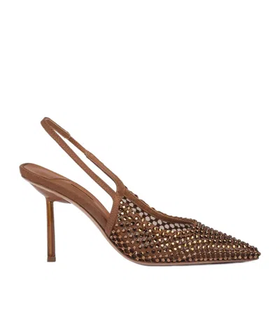 Le Silla Slingback High Heels In Brown