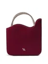 Le Silla Small Ivy Crystal-embellished Satin Tote Bag In Red