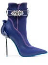 Le Silla Snorkeling 120mm Crystal-embellished Ankle Boots In Blue
