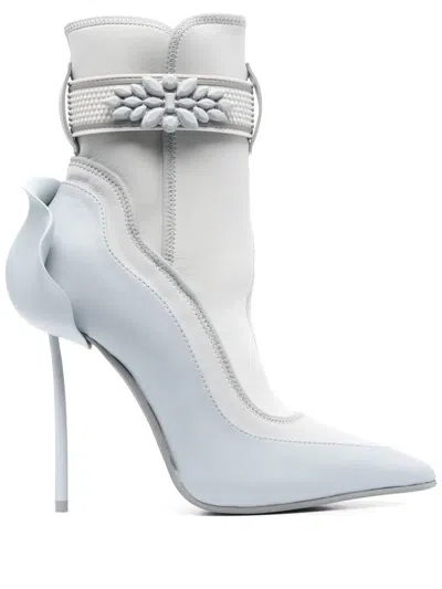 Le Silla Snorkeling 120mm Gem-embellished Ankle Boots In Blue
