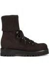 Le Silla St. Moritz Knitted-cuff Ankle Boot In Brown