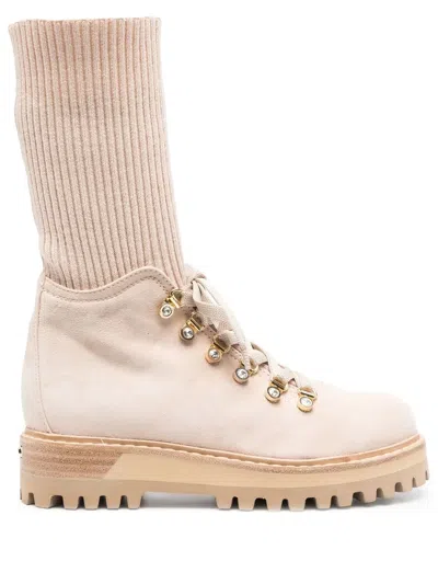 Le Silla St.moritz Lace-up Boots In Neutrals