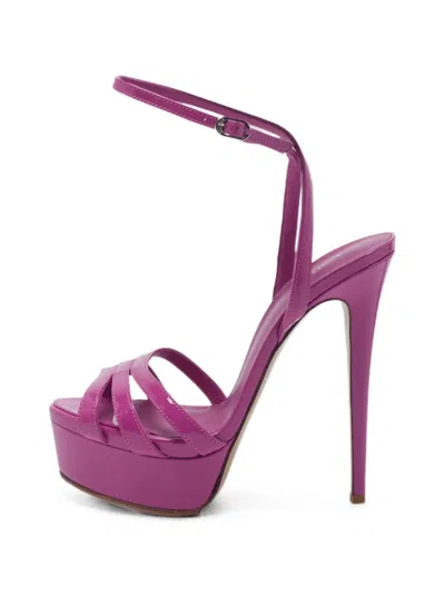 Pre-owned Le Silla Strappy Platform Sandals In Pink