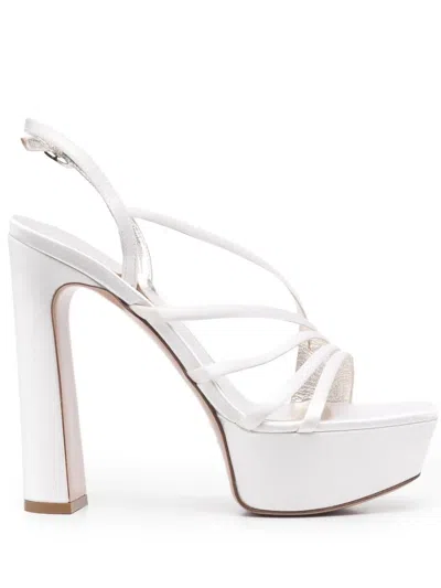 Le Silla Strappy Platform Sandals In White