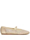 Le Silla Stud Embellishment Ballerina Shoes In Gold