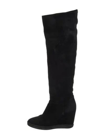 Pre-owned Le Silla Suede Boots In Black