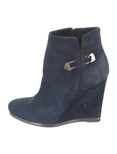 Pre-owned Le Silla Suede Boots In Blue