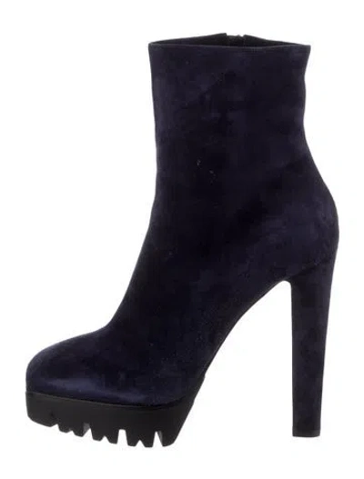 Pre-owned Le Silla Suede Boots In Blue