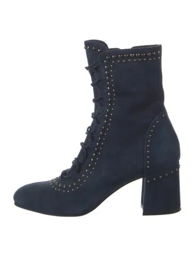 Pre-owned Le Silla Suede Lace-up Boots In Blue