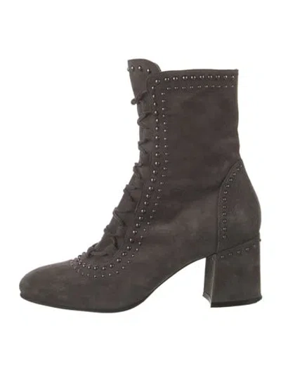Pre-owned Le Silla Suede Lace-up Boots In Brown/grey