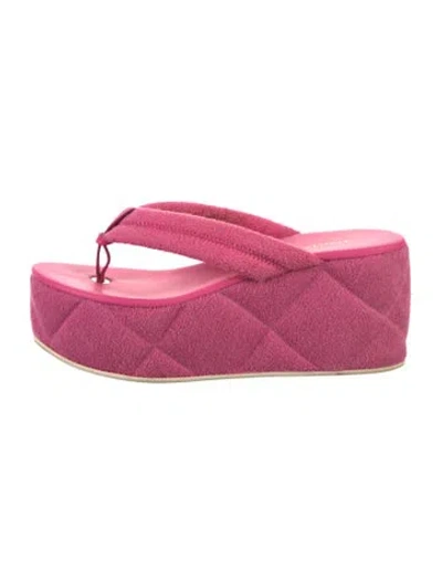 Pre-owned Le Silla Terry Cloth Flip Flops In Pink