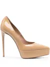 Le Silla Uma 130mm Leather Pumps In Neutrals