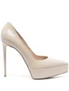 Le Silla Uma 130mm Patent-leather Pumps In Neutrals