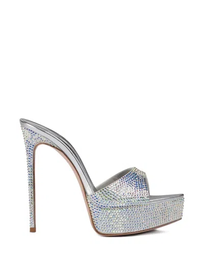 Le Silla Uma Crystal-embellished Platform Sandals In Silver