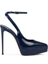 Le Silla Uma Patent Leather Platform Pumps In Blue