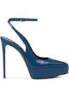Le Silla Uma Patent Leather Platform Pumps In Blue