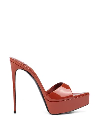 Le Silla Uma Patent-finish Sandals In Red