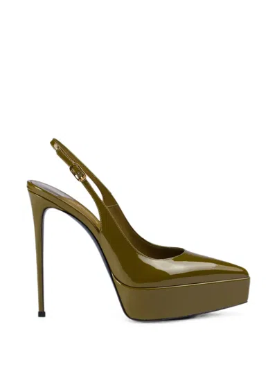 Le Silla Uma Patent-leather Platform Pumps In Green