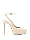 Le Silla Uma Platform Slingback Pumps In Neutral