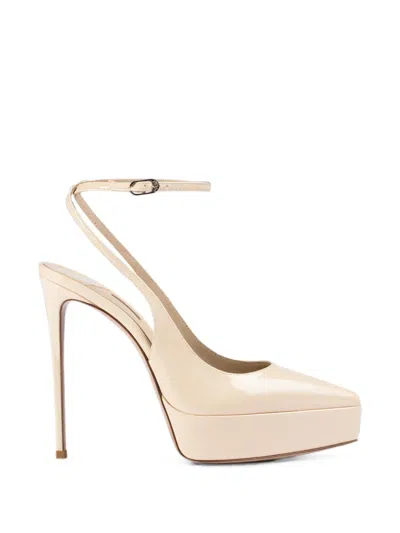 Le Silla Uma Platform Slingback Pumps In Neutral