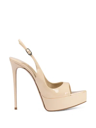 Le Silla Uma Platform Slingback Pumps In Neutral