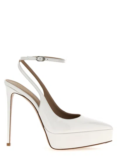 Le Silla Uma 130mm Leather Pumps In Blanco
