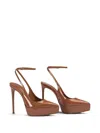 Le Silla Uma Platform Slingback Pumps In Braun