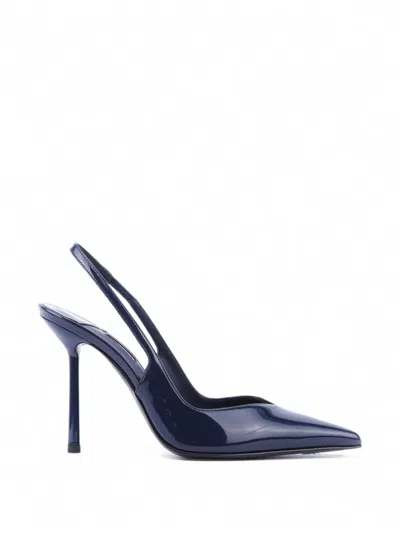 Le Silla Vivienne Slingback-pumps Aus Leder Mit Absatz In Black
