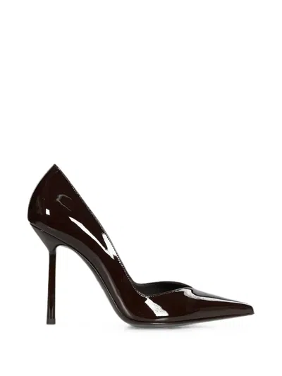 Le Silla Vivienne Patent-finish Pointed-toe Pumps In Brown