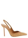 Le Silla Vivienne Slingback Pumps Pointed Toe Stiletto In Brown