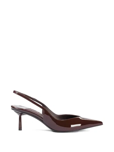Le Silla Vivienne Slingback Patent Leather Pumps In Brown