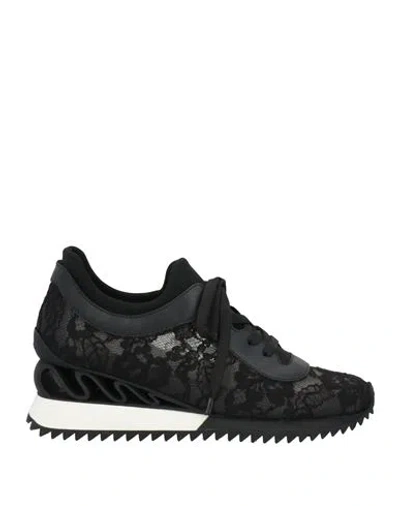 Le Silla Wave Woman Sneakers Black Size 5.5 Textile Fibers, Leather