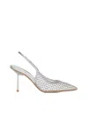 Le Silla Gilda 80 Crystal-embellished Slingback Pumps In Eclissi