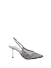 Le Silla Gilda 80 Crystal-embellished Slingback Pumps In Gray