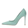 Le Silla Woman Pumps Sage Green Size 5.5 Leather In Verde Blu E Verdi
