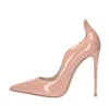 Le Silla Wave-edge Patent Leather Pumps In Rosa Chiari E Naturali