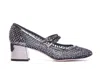 Le Silla Woman Pumps Black Size 7.5 Textile Fibers In Silver
