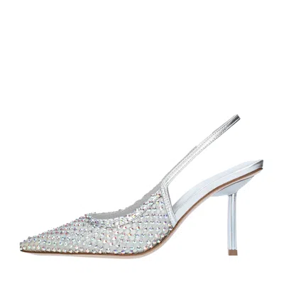 Le Silla With Heel Silver In Argento Chiari E Naturali