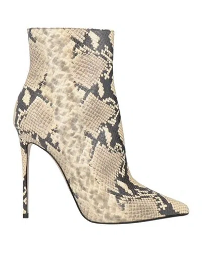Le Silla Woman Ankle Boots Beige Size 12 Leather In Brown