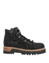 Le Silla Woman Ankle Boots Black Size 5 Calfskin In Animal Print