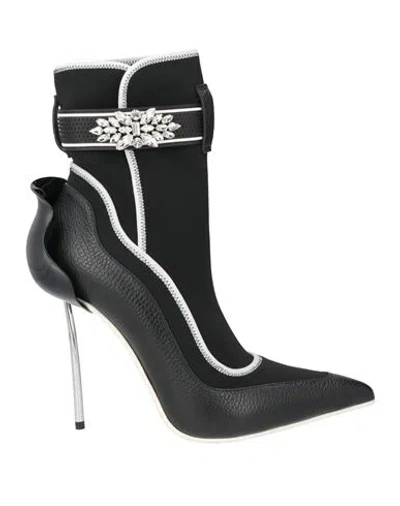 Le Silla Woman Ankle Boots Black Size 5 Leather, Textile Fibers