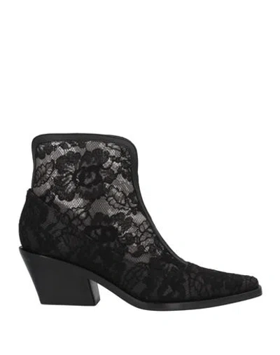 Le Silla Woman Ankle Boots Black Size 11 Textile Fibers