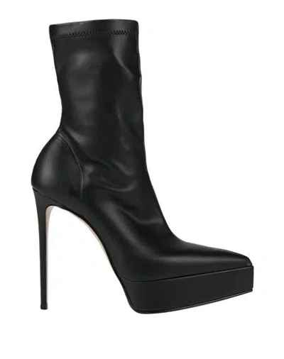 Le Silla Woman Ankle Boots Black Size 8 Textile Fibers