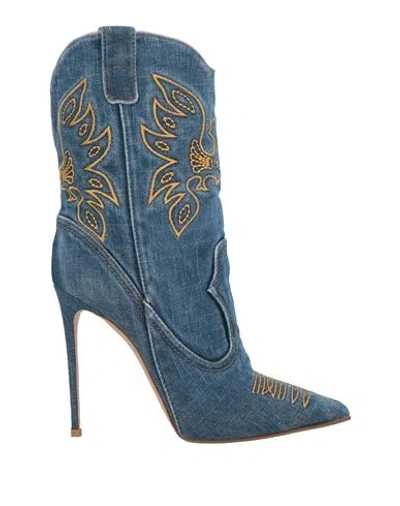 Le Silla Woman Ankle Boots Blue Size 7.5 Textile Fibers