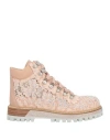 Le Silla Woman Ankle Boots Blush Size 7 Leather, Textile Fibers In Pink