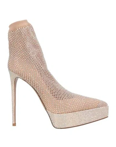 Le Silla Woman Ankle Boots Blush Size 7.5 Textile Fibers In Pink
