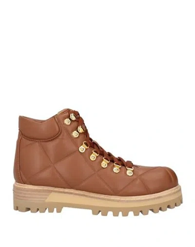 Le Silla Woman Ankle Boots Brick Size 4.5 Polyurethane, Polyester In Red