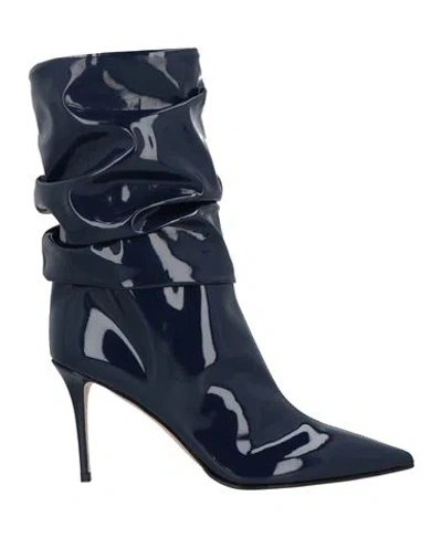 Le Silla Woman Ankle Boots Bright Blue Size 11.5 Leather