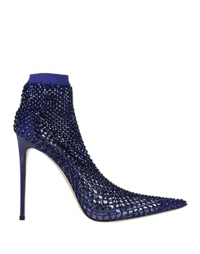 Le Silla Woman Ankle Boots Bright Blue Size 6 Textile Fibers